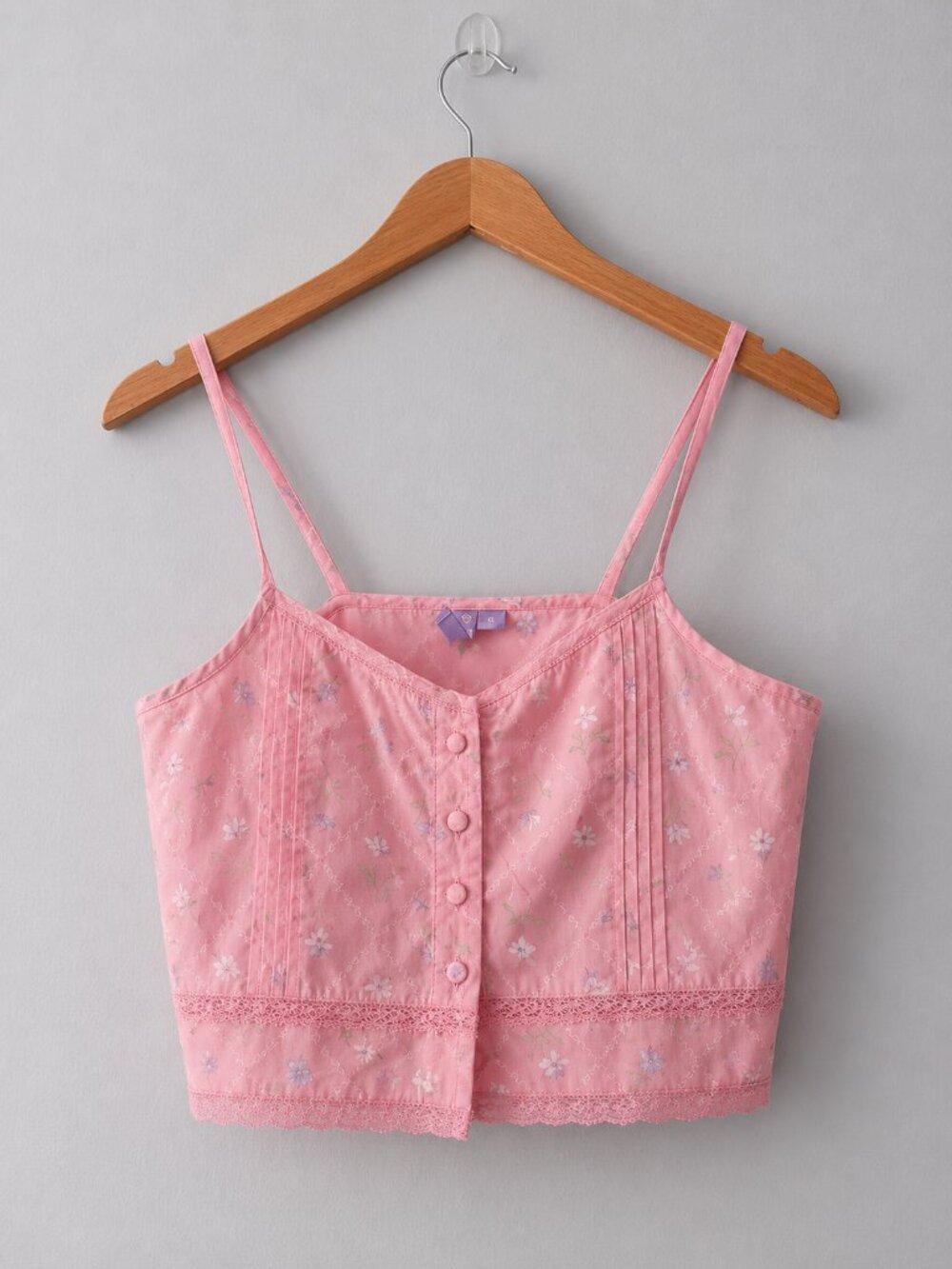 Florence By Mills Pink Floral Cotton Crop Top XS-L Coquette Feminine Cute
